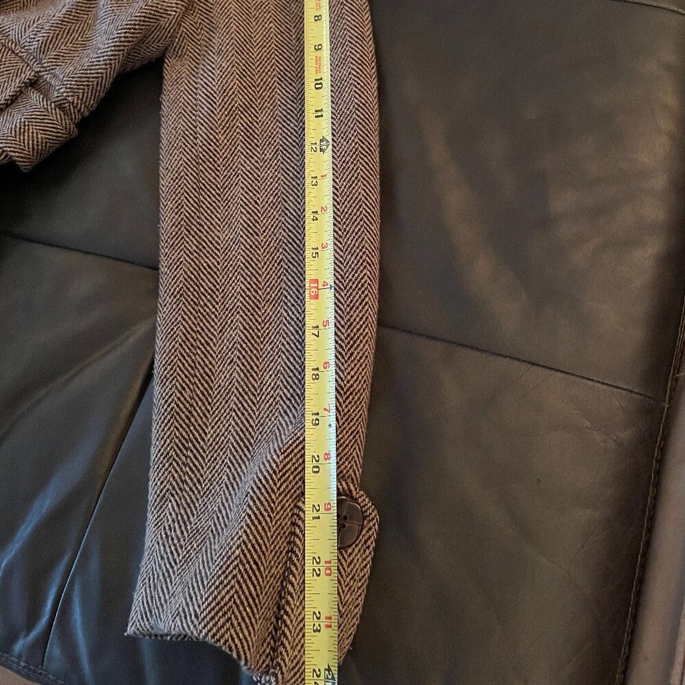 VTG Tailored Flare Fit Herringbone Tweed Wool Blend Coat. Merona, Women's Medium - Picture 16 of 16